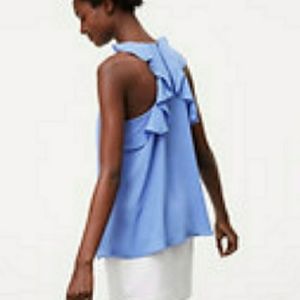 Short sleeve ruffle top blouse